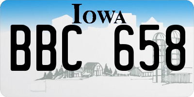 IA license plate BBC658
