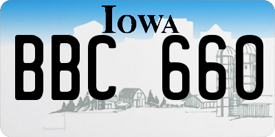 IA license plate BBC660