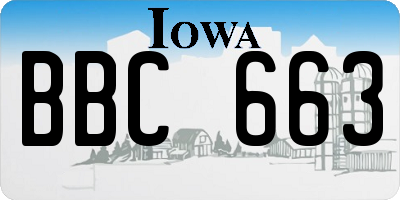 IA license plate BBC663