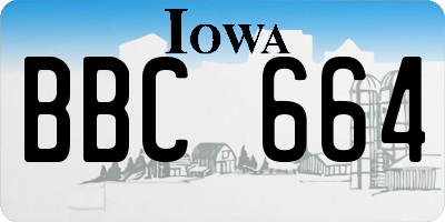 IA license plate BBC664