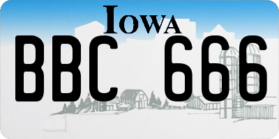 IA license plate BBC666