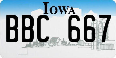 IA license plate BBC667