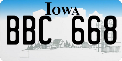 IA license plate BBC668