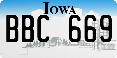 IA license plate BBC669