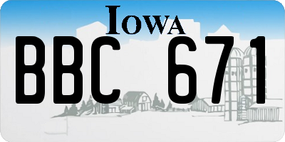 IA license plate BBC671