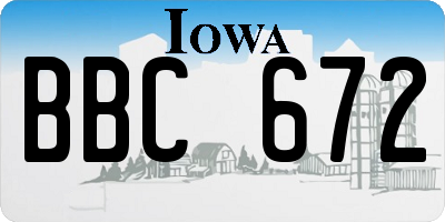 IA license plate BBC672