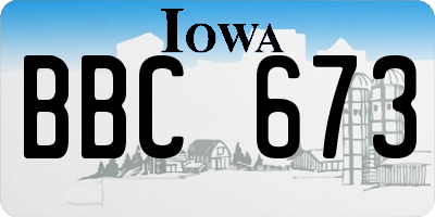 IA license plate BBC673