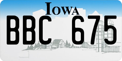 IA license plate BBC675