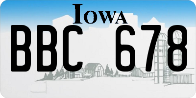 IA license plate BBC678