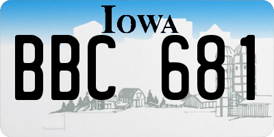 IA license plate BBC681