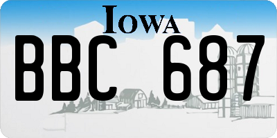 IA license plate BBC687