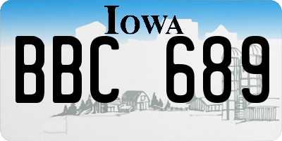IA license plate BBC689