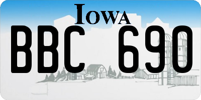 IA license plate BBC690