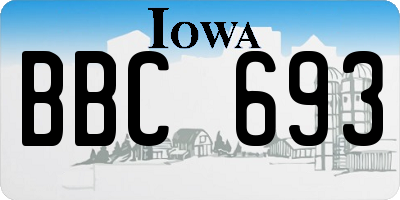 IA license plate BBC693