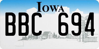 IA license plate BBC694