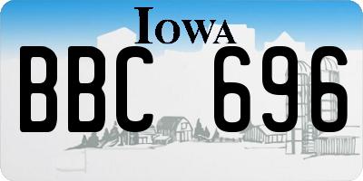 IA license plate BBC696