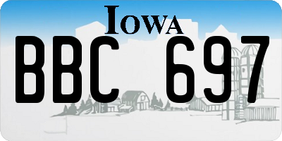IA license plate BBC697