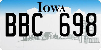 IA license plate BBC698