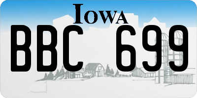IA license plate BBC699