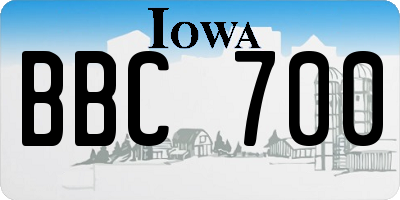 IA license plate BBC700
