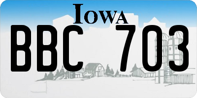 IA license plate BBC703