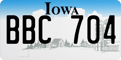 IA license plate BBC704