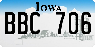 IA license plate BBC706