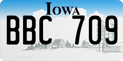 IA license plate BBC709