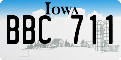 IA license plate BBC711