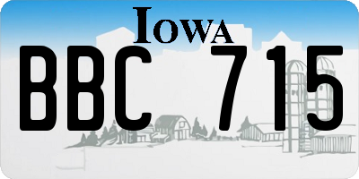 IA license plate BBC715