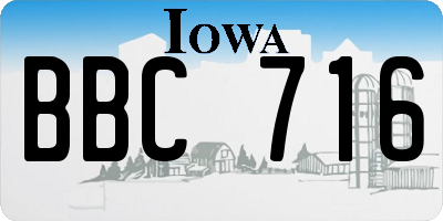 IA license plate BBC716