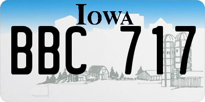 IA license plate BBC717