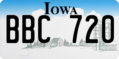 IA license plate BBC720