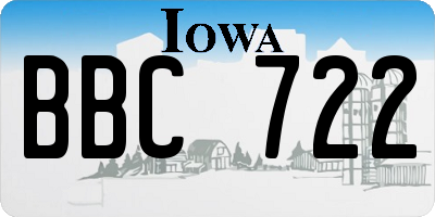 IA license plate BBC722