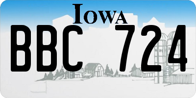 IA license plate BBC724