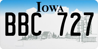 IA license plate BBC727