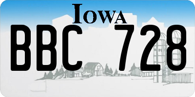 IA license plate BBC728
