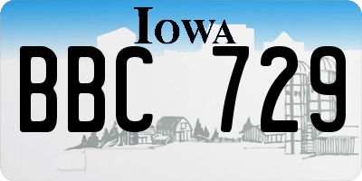 IA license plate BBC729