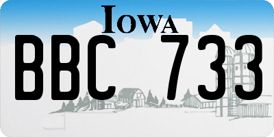 IA license plate BBC733