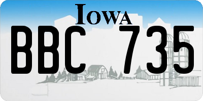 IA license plate BBC735