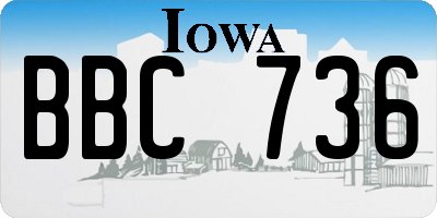 IA license plate BBC736