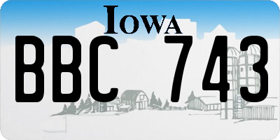 IA license plate BBC743