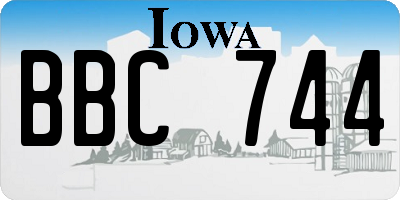 IA license plate BBC744
