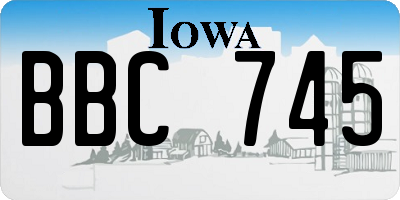 IA license plate BBC745