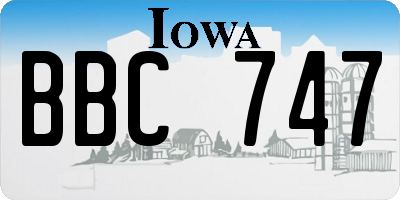 IA license plate BBC747