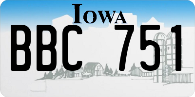 IA license plate BBC751