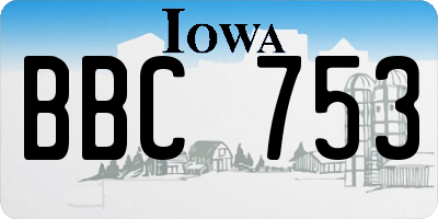 IA license plate BBC753