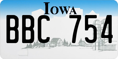 IA license plate BBC754