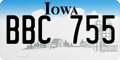 IA license plate BBC755