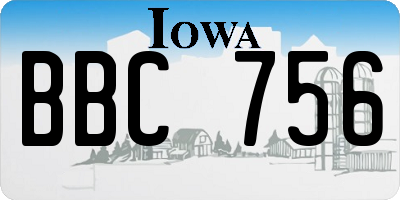 IA license plate BBC756